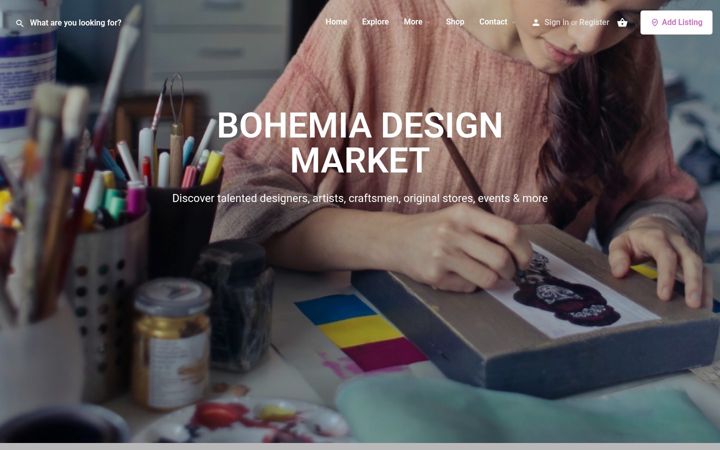 Skærmbillede af bohemiadesignmarket.com