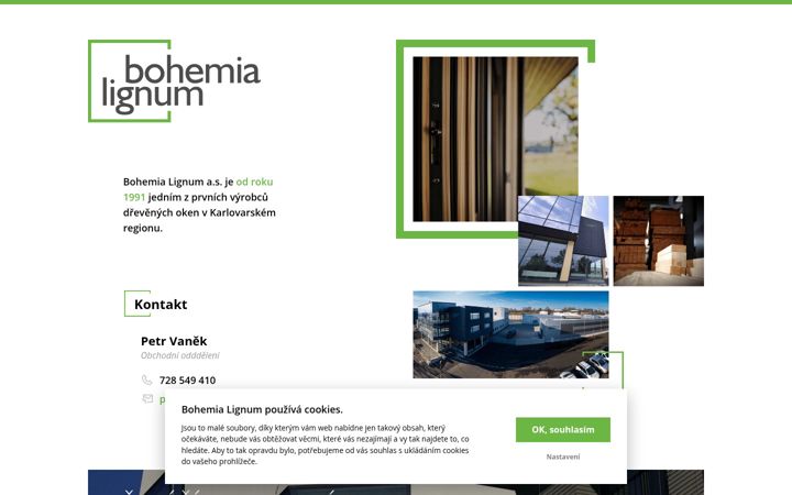 Skærmbillede af bohemialignum.cz