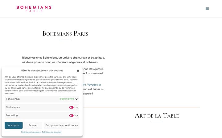 Capture d'écran de bohemians-paris.com