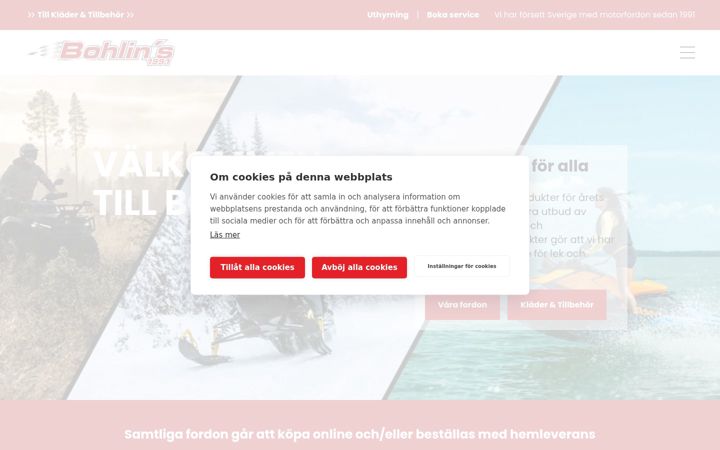 Screenshot of bohlinsfordon.se