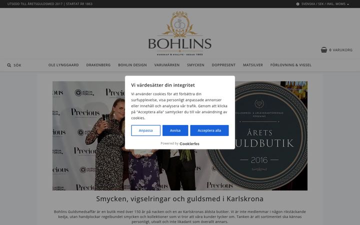 Screenshot of bohlinsguld.se