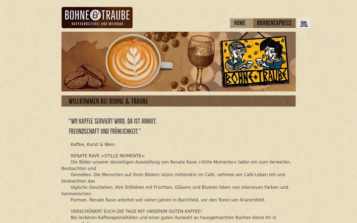 Screenshot ta' bohne-traube.de