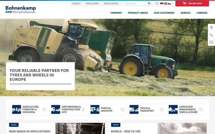 Kuvakaappaus sivustosta bohnenkamp.cz