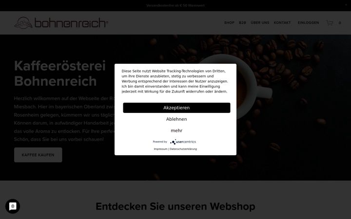 Screenshot of bohnenreich.de