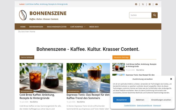 Screenshot of bohnenszene.de