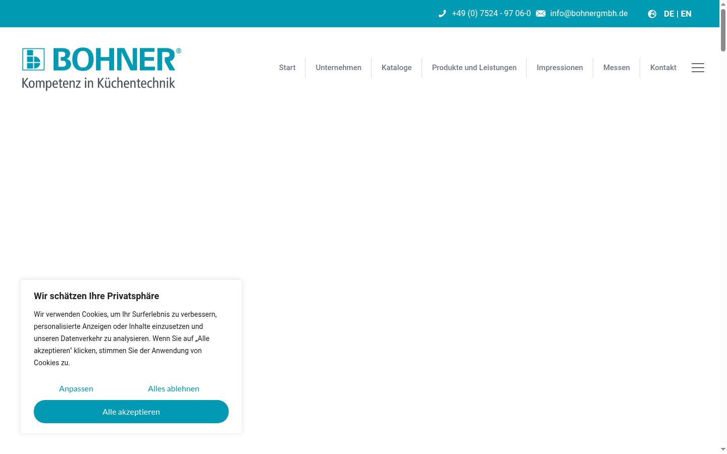 Captura de ecrã do banner de consentimento apresentado antes de qualquer interação