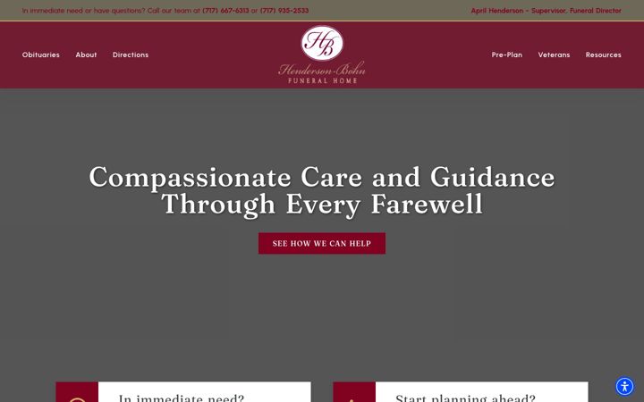 Screenshot of bohnfuneralhome.com
