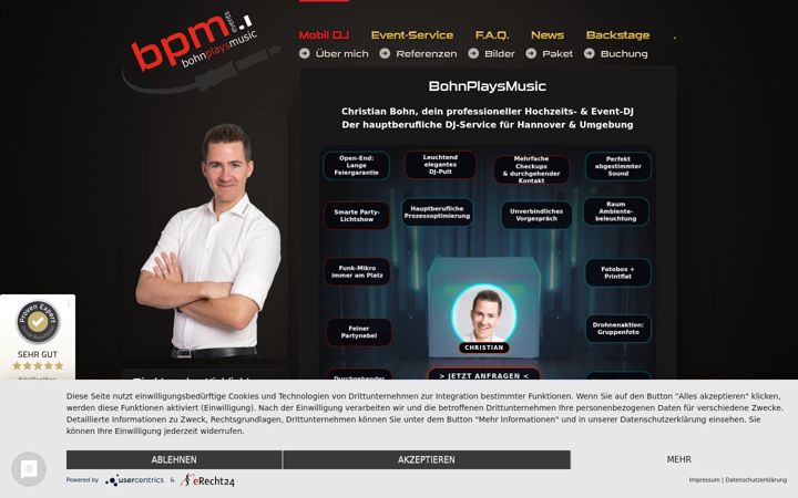 Screenshot of bohnplaysmusic.de
