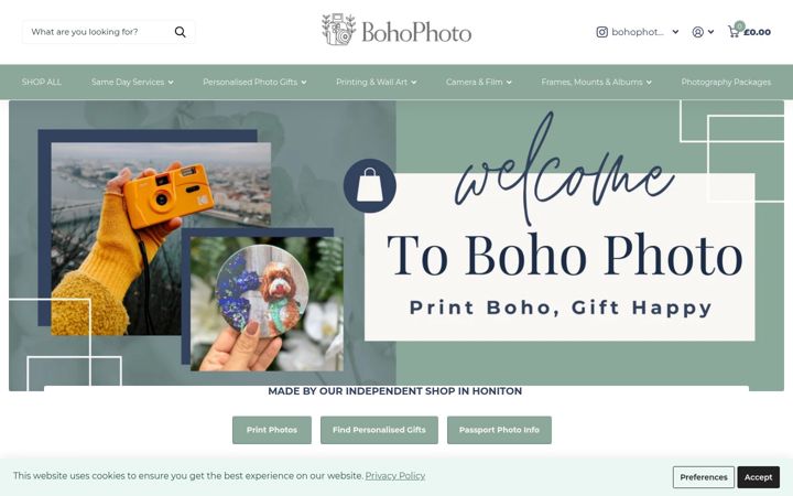 Екранна снимка на boho-photo.co.uk