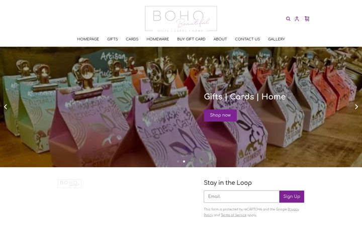 Screenshot of bohobeautifulgifts.co.uk