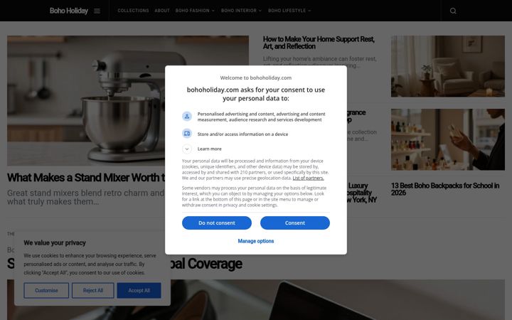Screenshot of bohoholiday.com