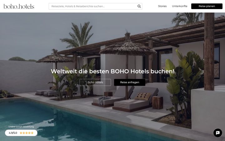 Screenshot of bohohotels.de