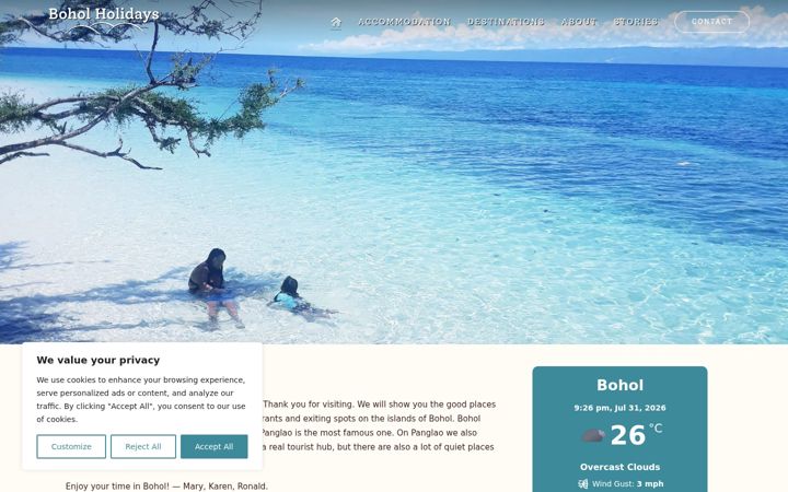Skærmbillede af boholholidays.com
