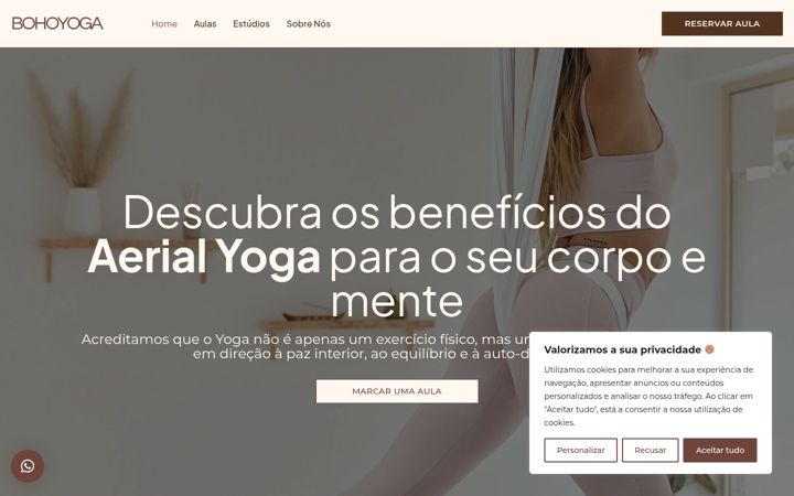 Screenshot of bohoyogastudio.pt