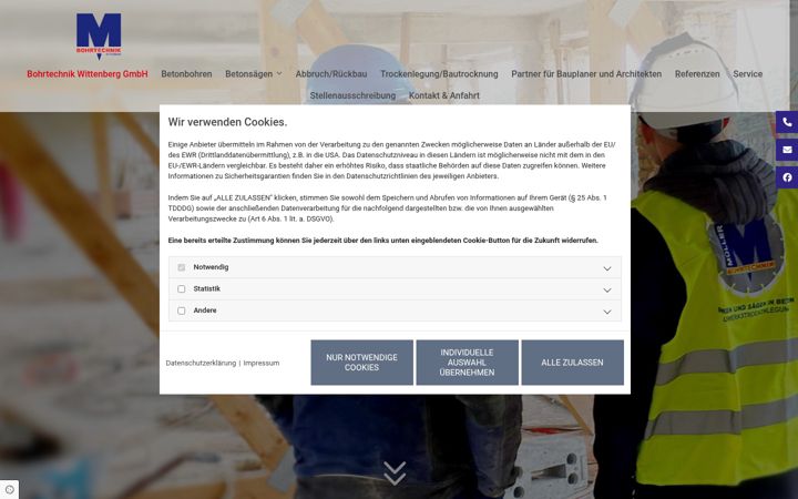Screenshot of bohrtechnik-wittenberg.de