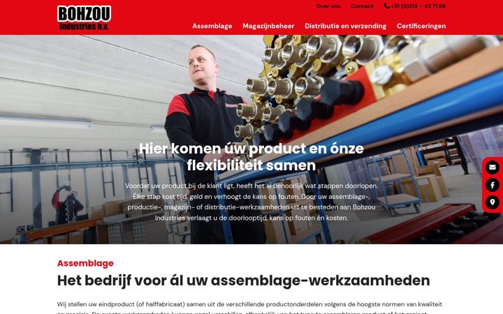 Screenshot ta' bohzouindustries.nl