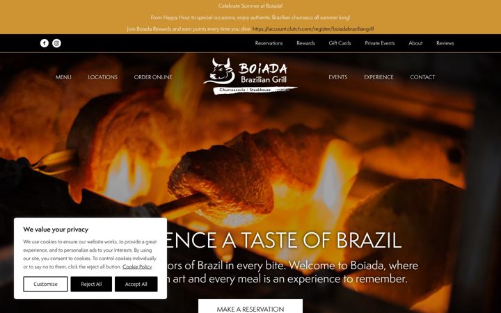 Captura de pantalla de boiadabraziliangrill.com