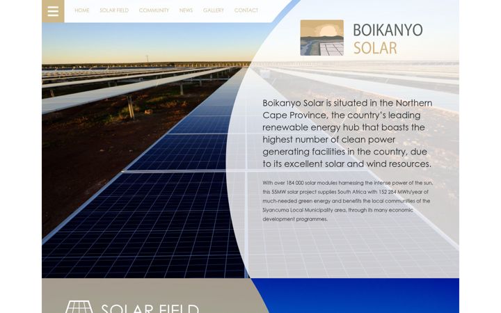 Екранна снимка на boikanyosolar.co.za