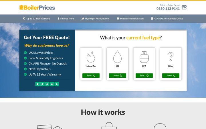 Skjámynd af boiler-prices.com