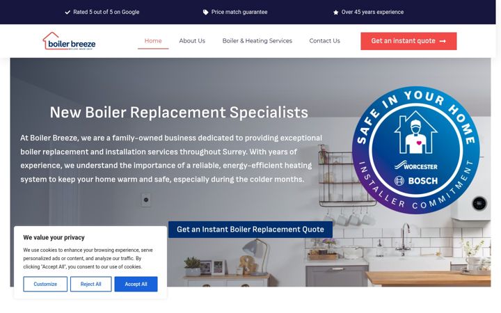 Screenshot of boilerbreeze.co.uk