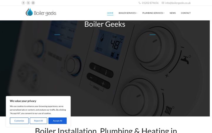 Screenshot of boilergeeks.co.uk