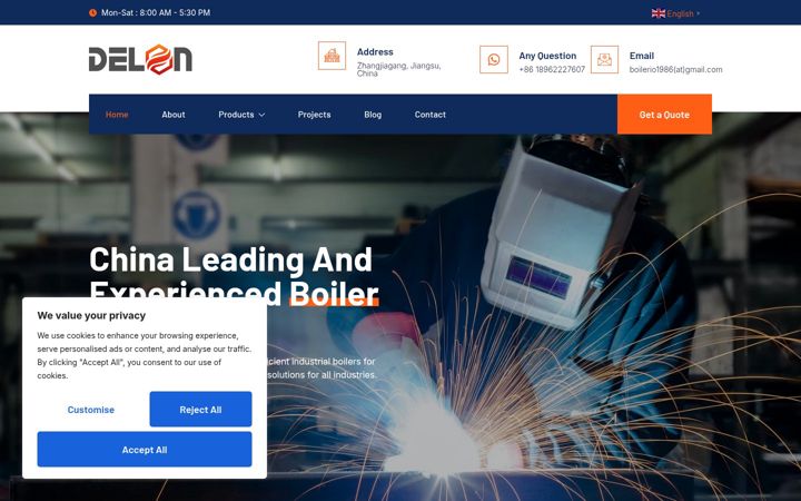 Screenshot of boilerio.com