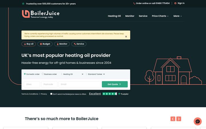 Screenshot of boilerjuice-staging.com