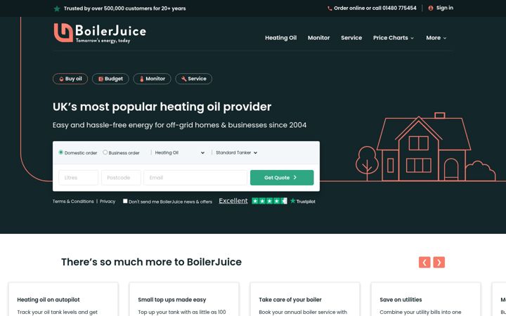Screenshot of boilerjuice.com