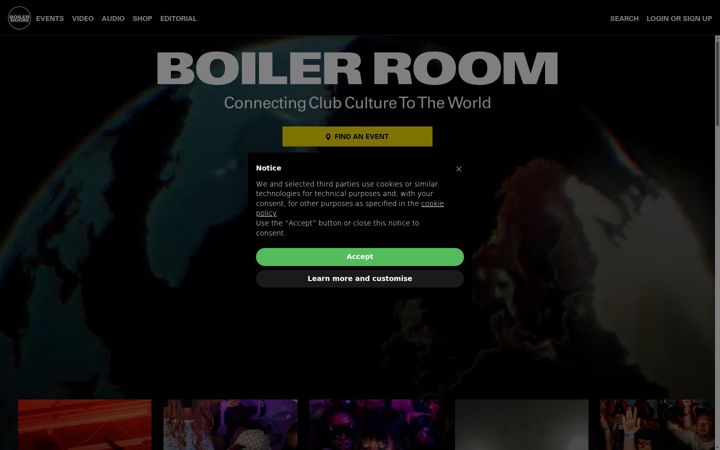 Screenshot of boilerroom.tv