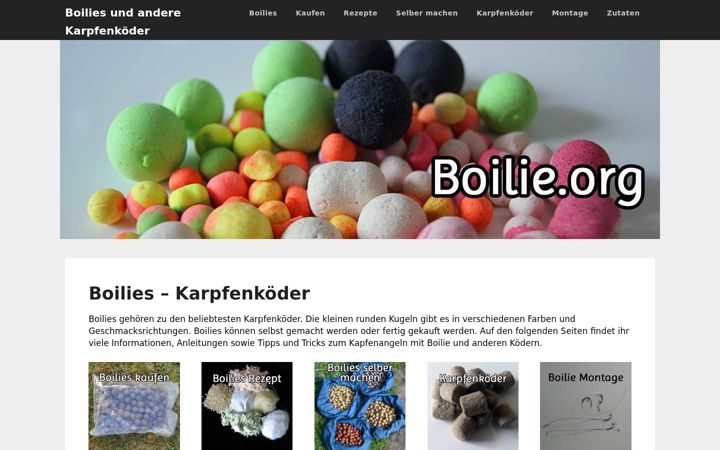 Screenshot of boilie.org