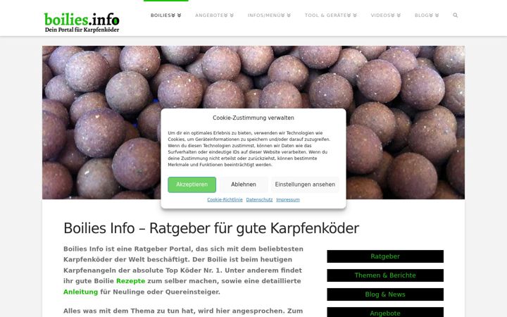Zrzut ekranu boilies.info