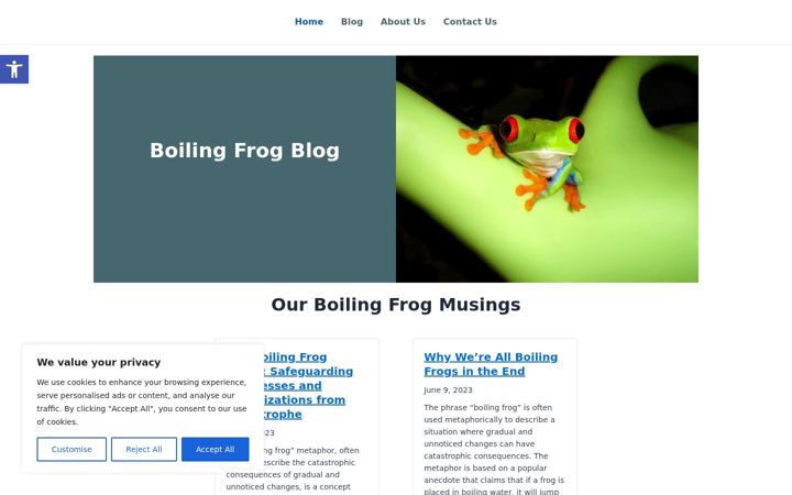 Screenshot of boilingfrog.co