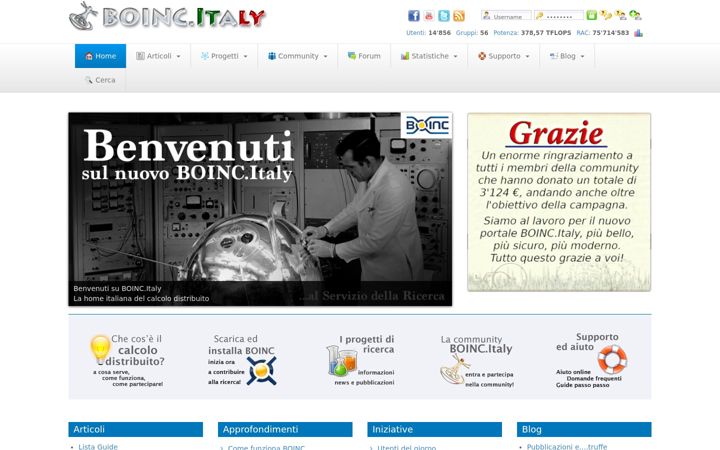 Screenshot ta' boincitaly.org