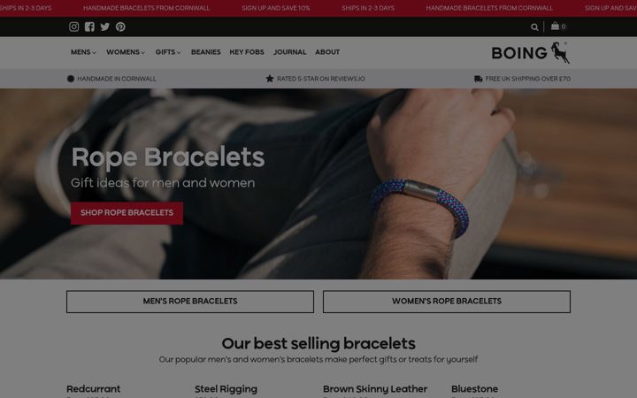 Screenshot of boingapparel.com