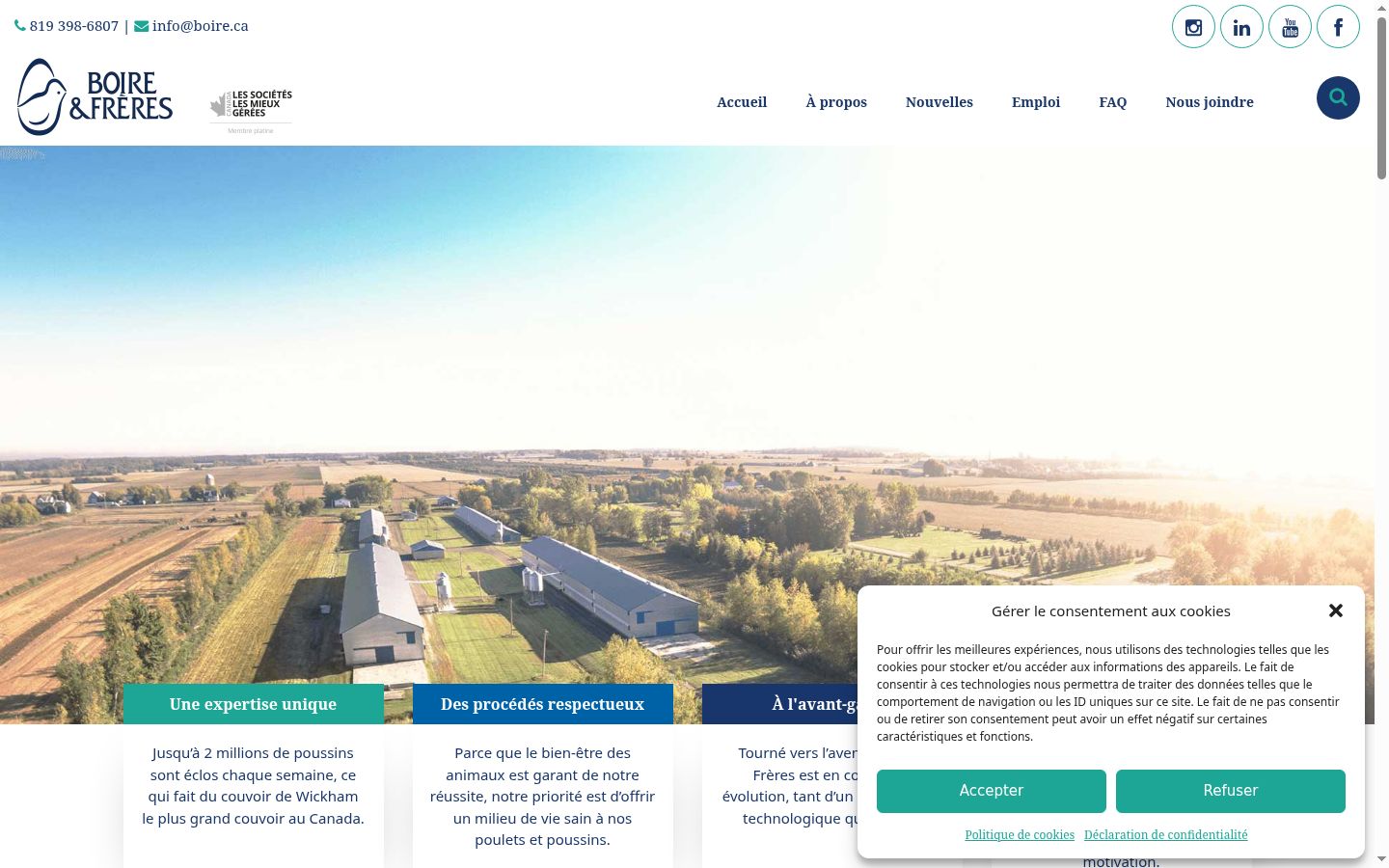 Skärmbild av samtyckesbannern som visades före någon interaktion