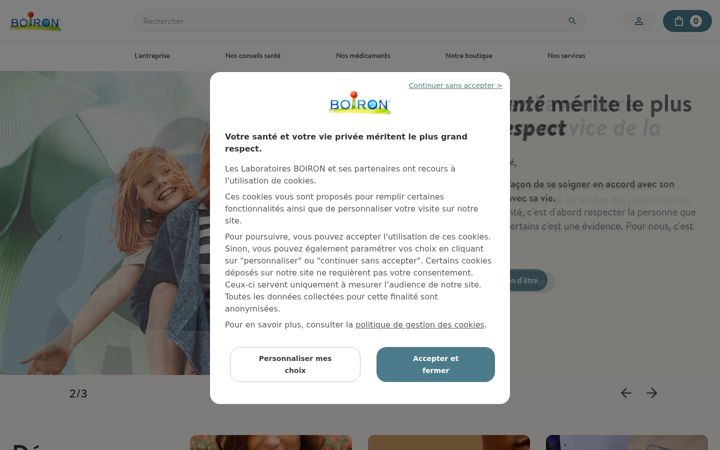 Screenshot of boiron.fr