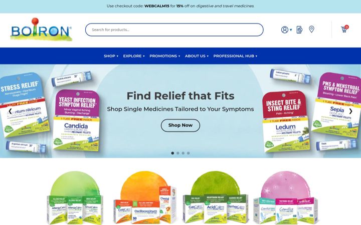 Skærmbillede af boironusa.com