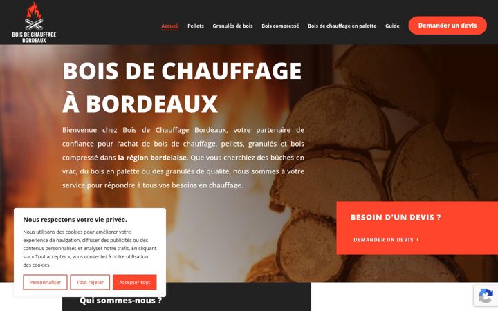 Екранна снимка на bois-chauffage-bordeaux.com