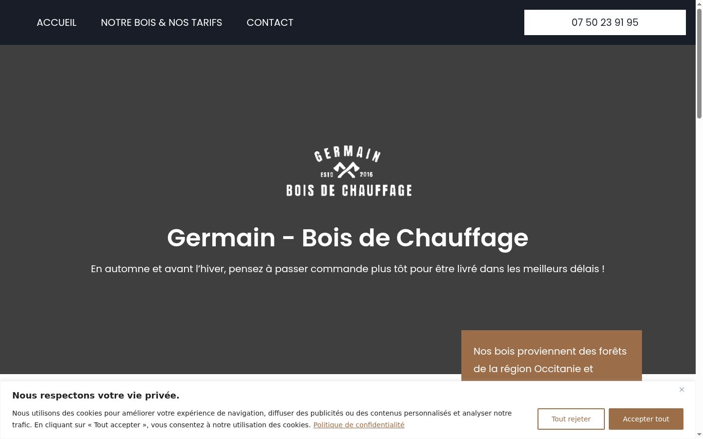 Screenshot van de toestemmingsbanner zoals getoond vóór enige interactie