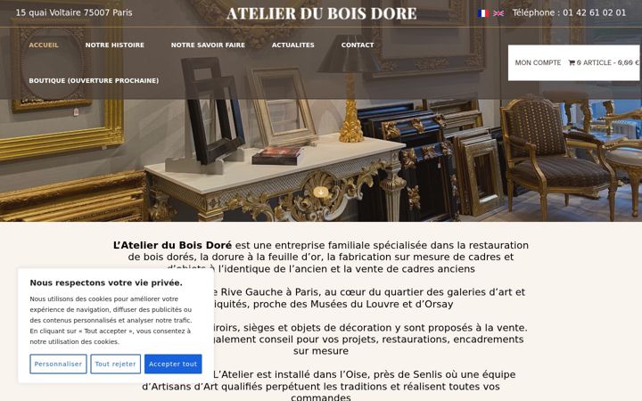 Screenshot of bois-dore.paris