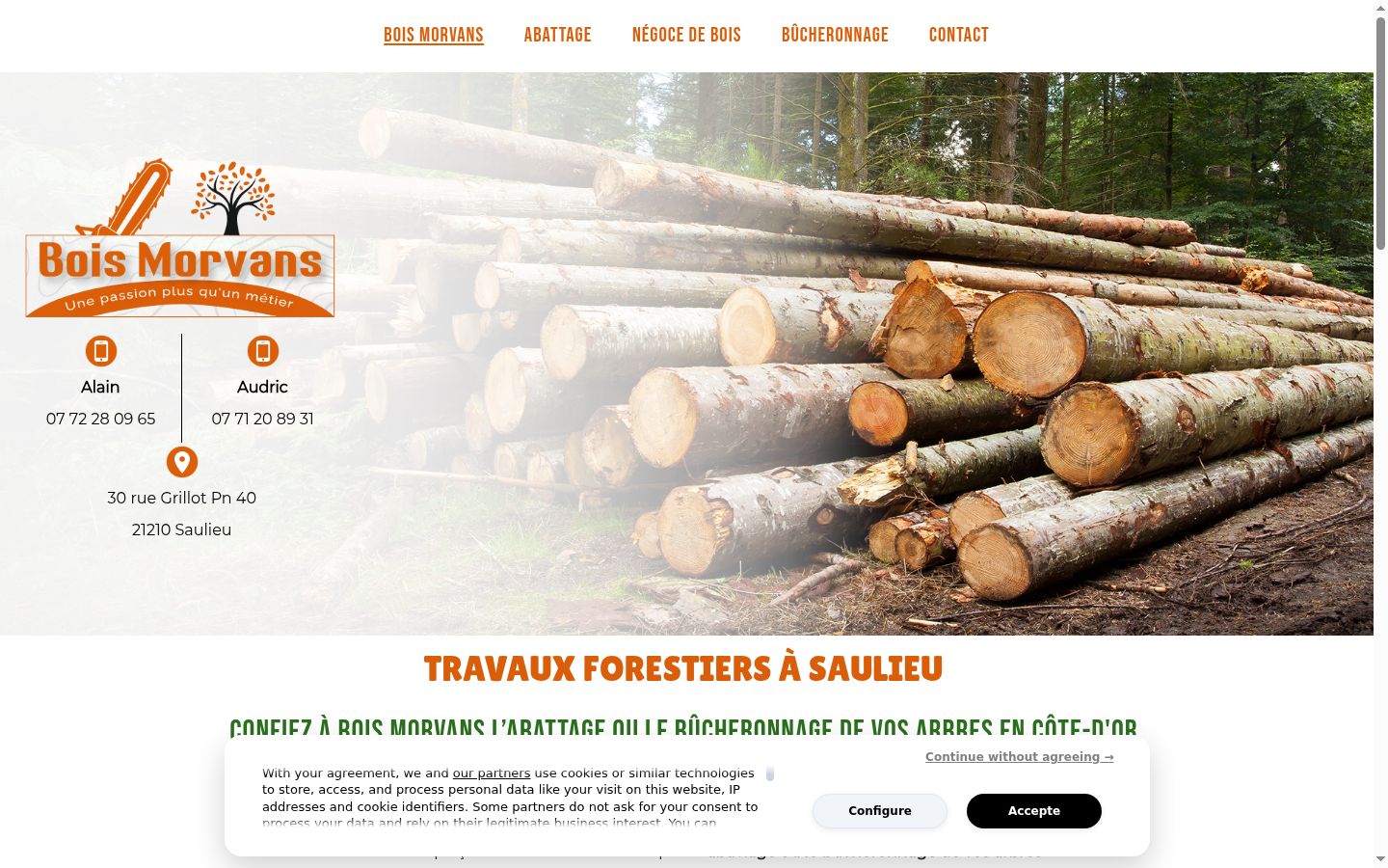 Screenshot del banner di consenso mostrato prima di qualsiasi interazione