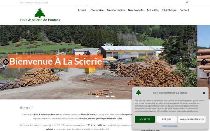 Screenshot of bois-scierie-fontans.com