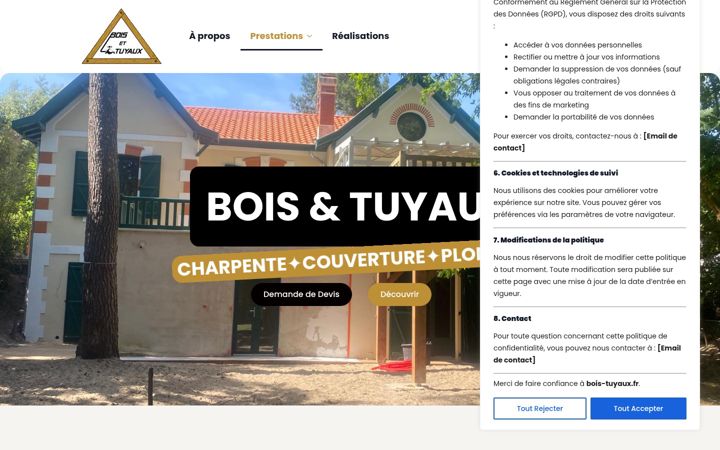Screenshot of bois-tuyaux.fr