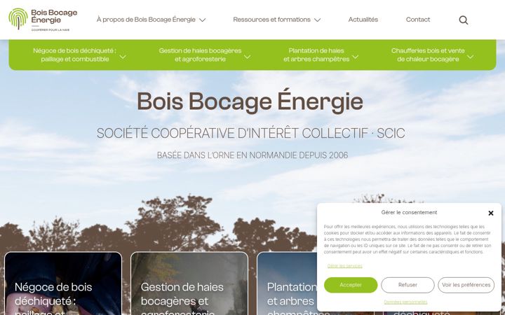 Screenshot of boisbocageenergie.com