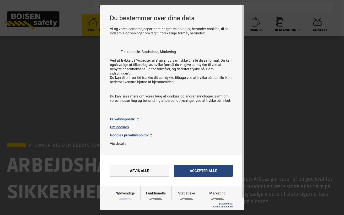 Screenshot of the consent banner shown before any interaction
