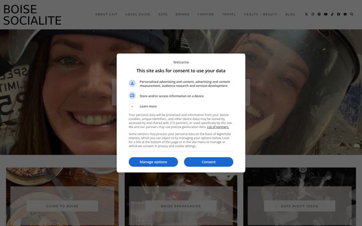 Screenshot of boisesocialite.com