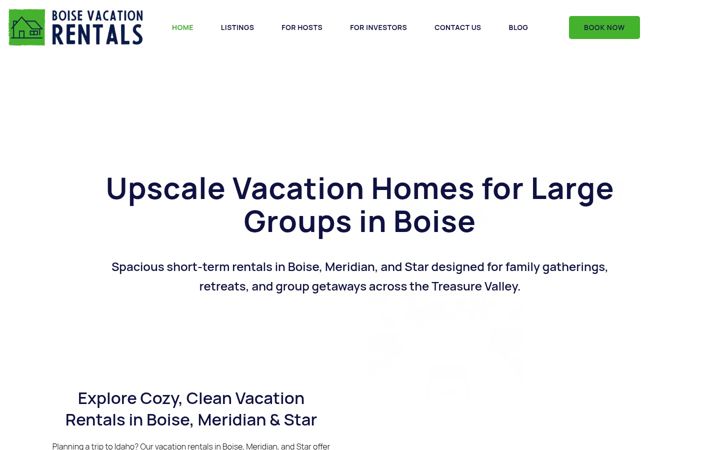 Screenshot stránky boisevacationrentals.com