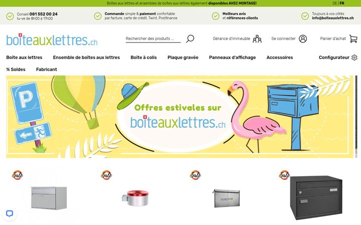 Screenshot of boiteauxlettres.ch