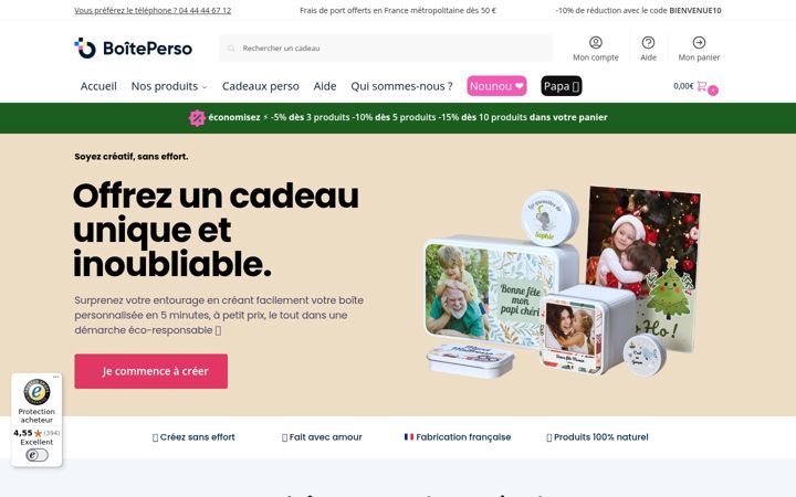 Screenshot of boiteperso.com