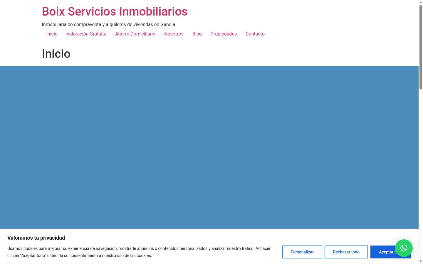 Screenshot des Einwilligungsbanners vor jeglicher Interaktion